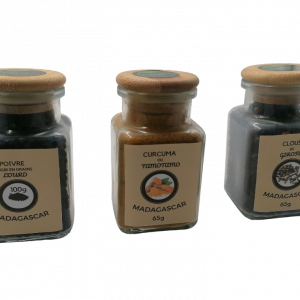 COFFRET 3 ÉPICES POIVRE CURCUMA CLOU DE GIROFLE 90g