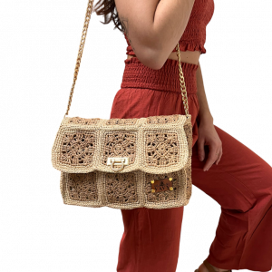 FASY BAG MM EN RAPHIA CROCHET