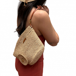 POCHETTE KELLY CLUTCH MM EN RAPHIA