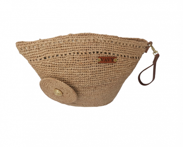 POCHETTE KELLY CLUTCH MM en raphia