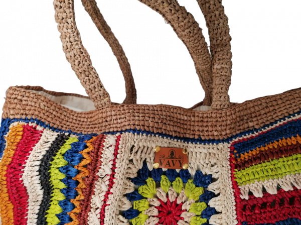 SAC MIRANA GM EN RAPHIA MULTICOLORE – Image 4